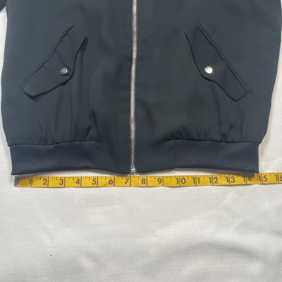 Zara Black Bomber Zip-up Lined Jacket XS - Picture 8 of 10